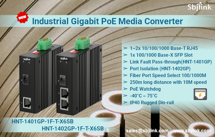 Industrial Gigabit PoE Media Converters