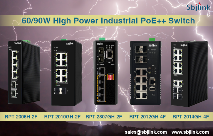 60/90W High Power Industrial PoE++ Switch