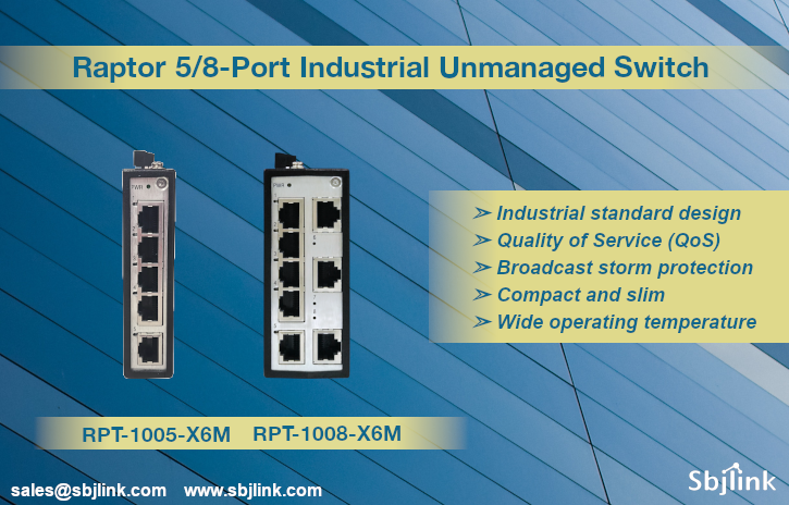 Raptor Industrial Unmanaged QoS Switch