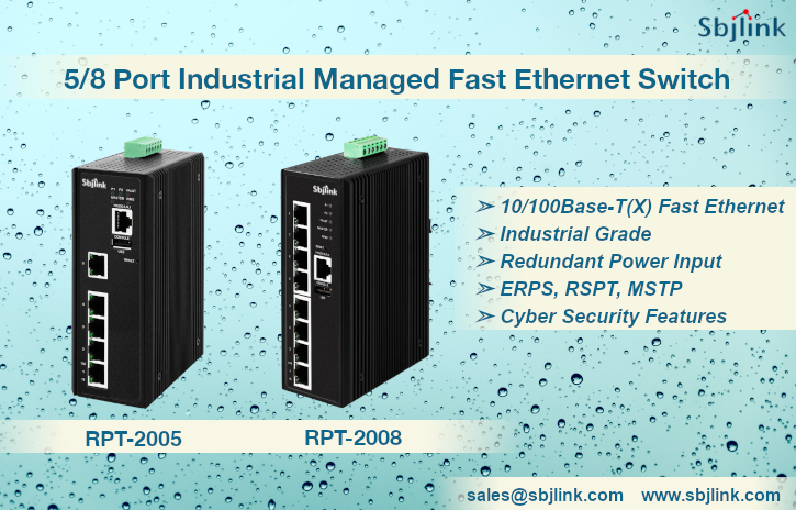 5/8 Port Industrial Managed FE Switch